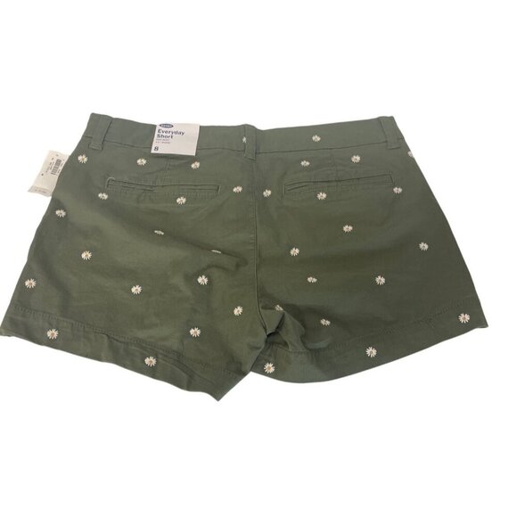 Old Navy Green Daisy Embroidered Everyday Shorts Size 8  3.5" Inseam - Picture 6 of 6